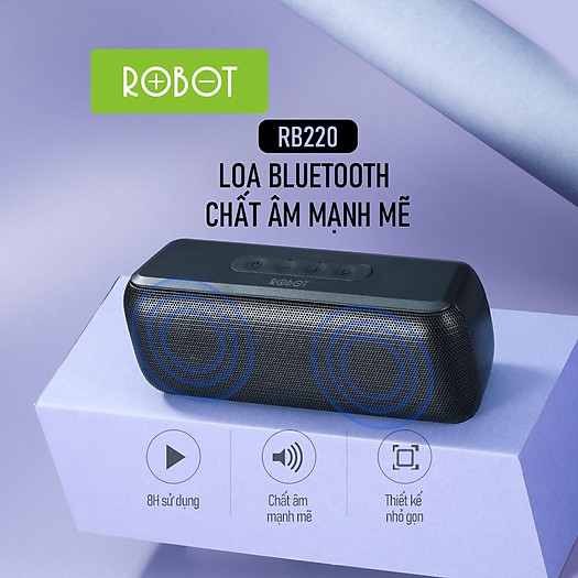 Loa Bluetooth ROBOT RB220 Công Suất 5W Kết Nối 2 Loa Cùng Lúc Hỗ Trợ Thẻ Nhớ SD Và USB - Hàng Chính Hãng