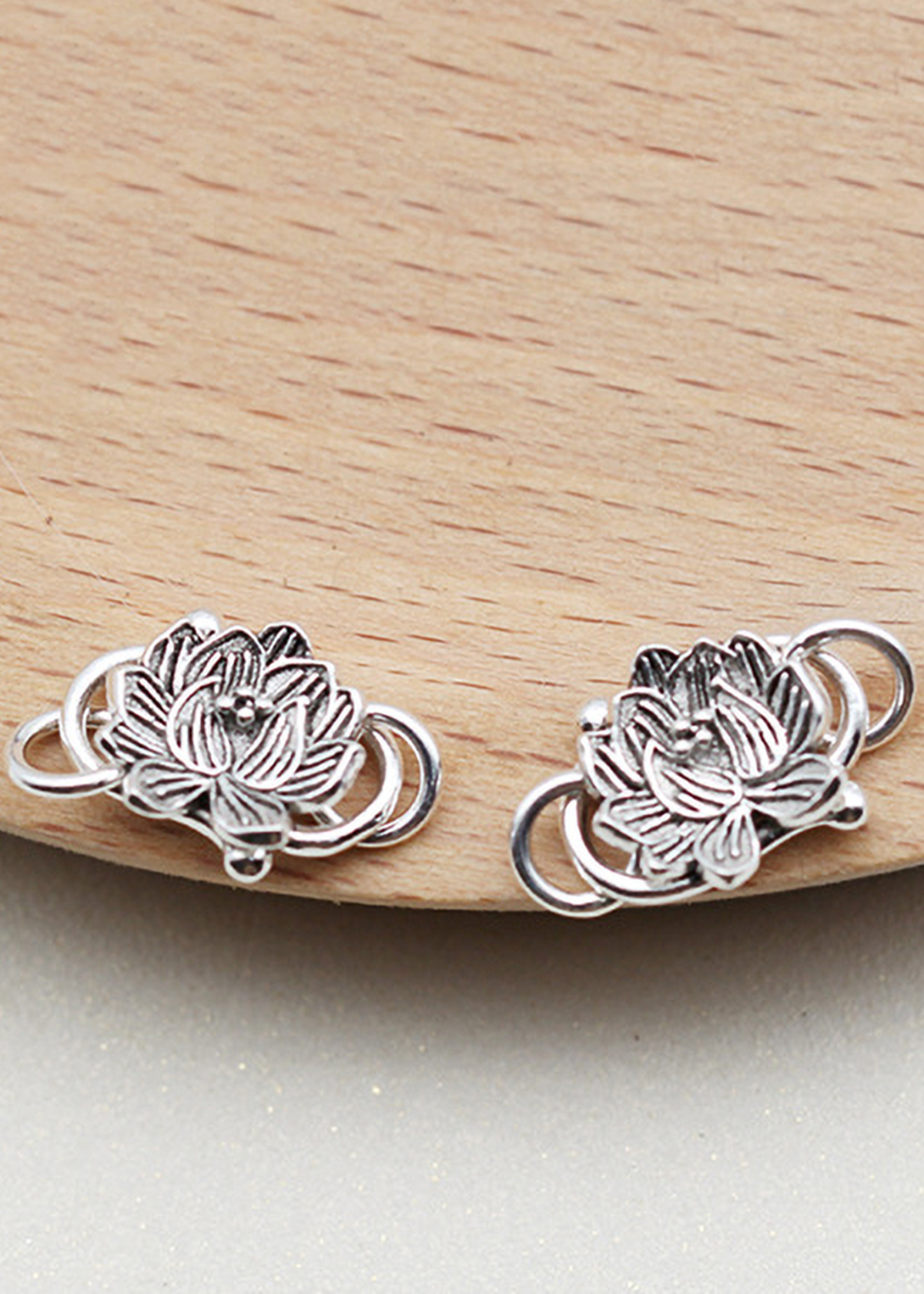 Combo 2 cái charm bạc móc khóa hình hoa sen kết vòng tay, dây chuỗi - Ngọc Quý Gemstones