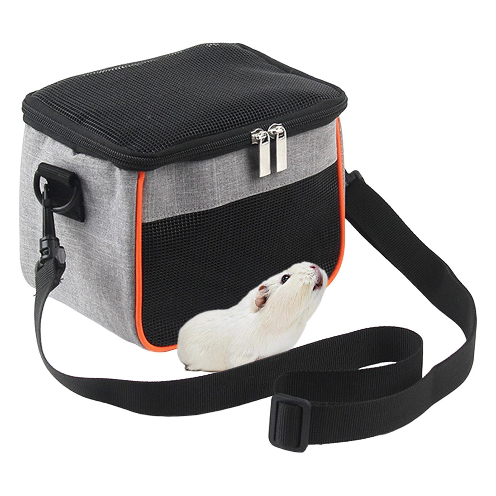 Portable Hamster Carrier Pouch Shoulder Bag with Removable Mat Guinea Travel Bag for Kitten