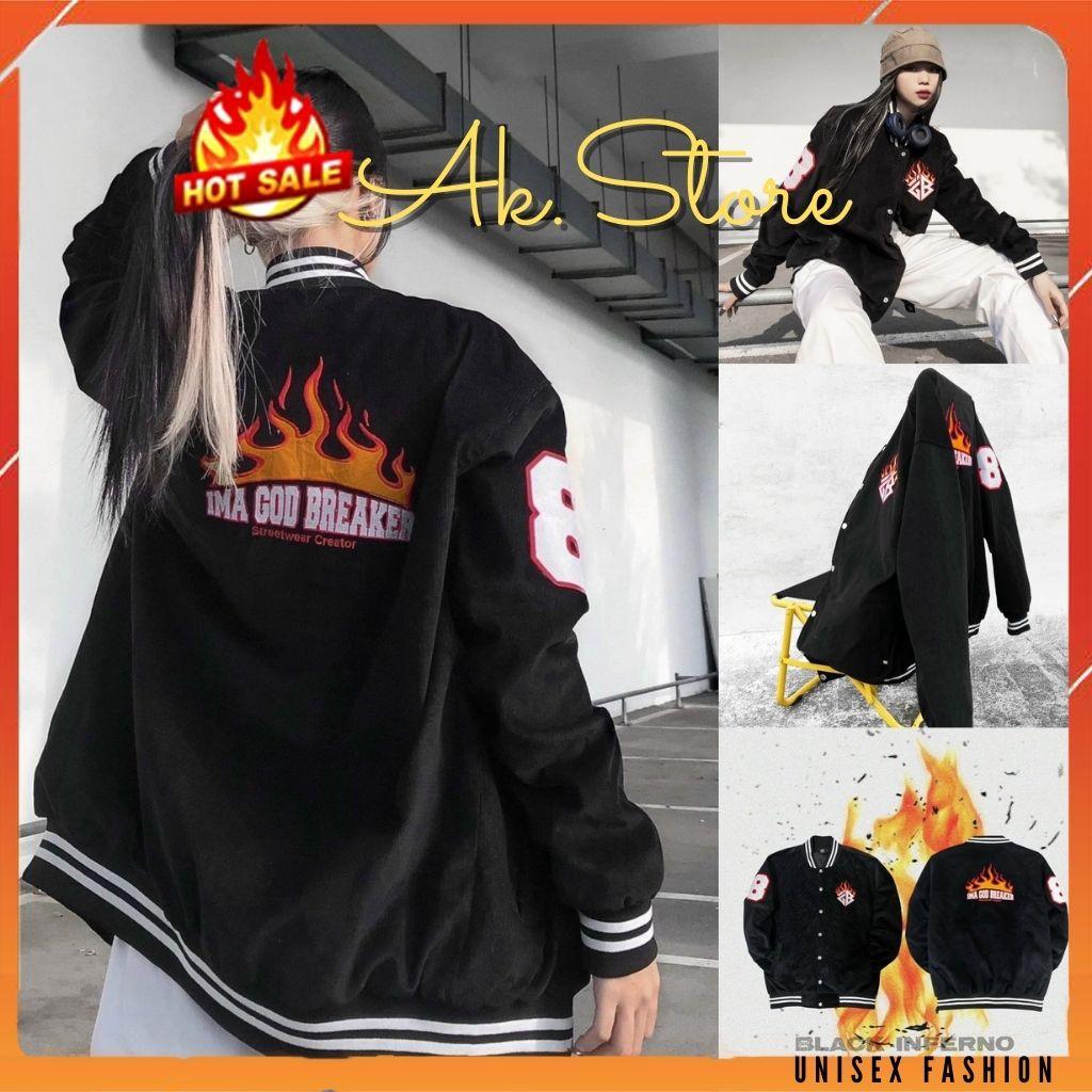 Áo Khoác Dù Nam Nữ Unisex - Áo Khoác Jacket Bombers IGB Màu Đen Siêu Hot -