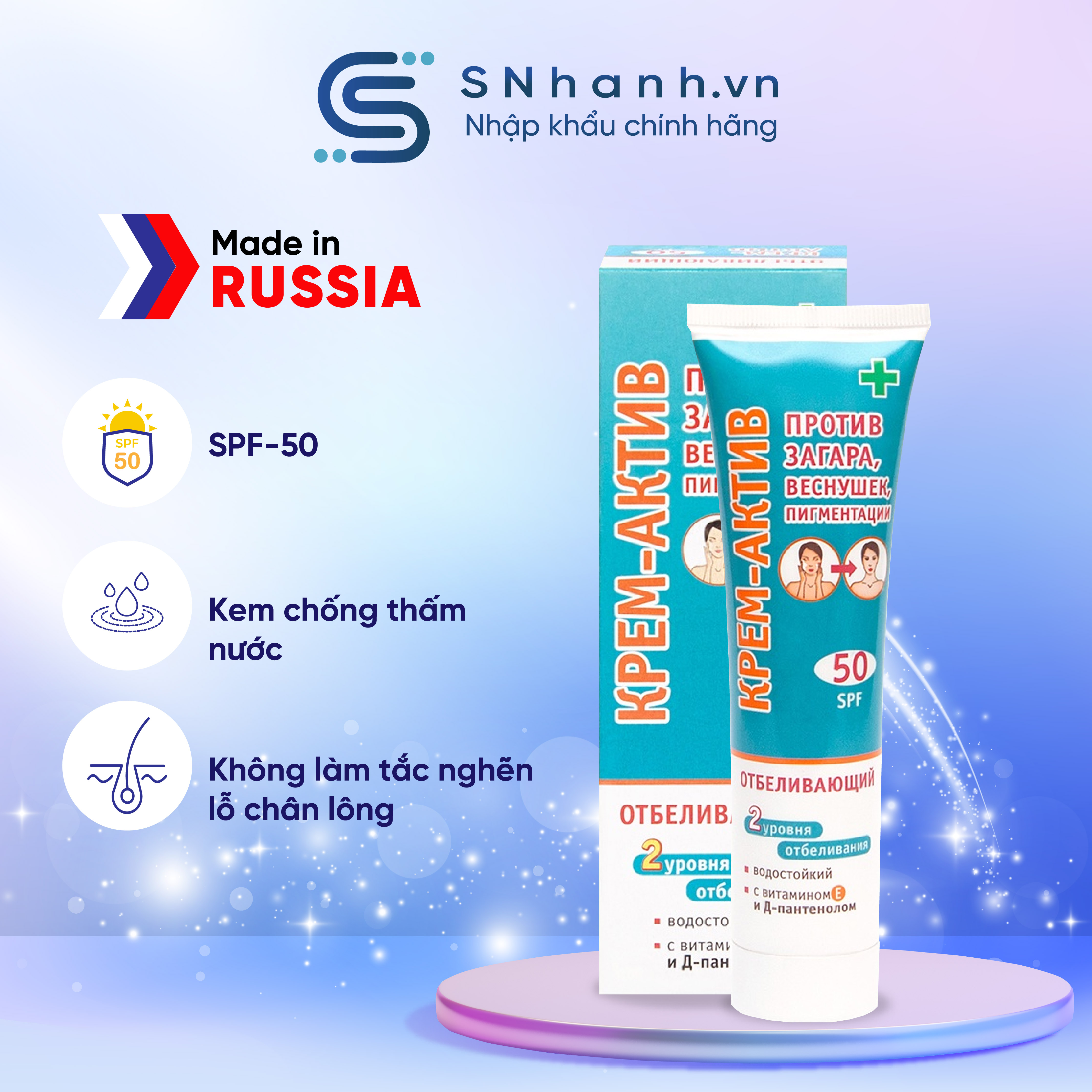 Kem chống nắng SPF50 làm trắng da chống nám tàn nhang 100ml