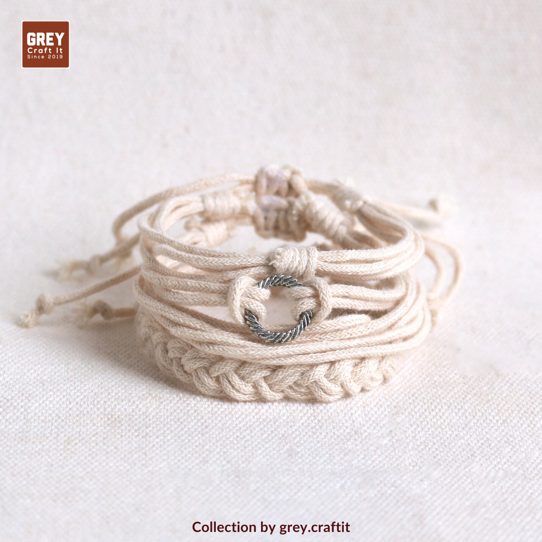 Set Vòng Tay Cream Circle Độc Lạ | Vintage Boho Style Dễ Phối Set Cực Ngầu | Miễn phí ship sửa đổi trả