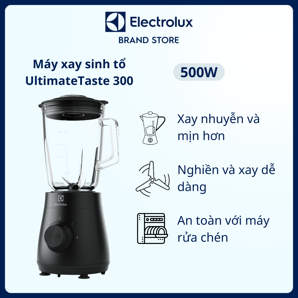 Máy xay sinh tố Electrolux E3TB1-310K 500W UltimateTaste 300 với 2 tốc độ xay [Hàng chính hãng]