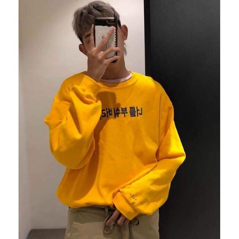 Áo sweater nữ chữ hàn , áo sweater nam , áo hoodie nam in chữ hàn, áo hoodie nữ , áo htun tay dài nữ ,áo khoác unisex  form rộng in chữ hàn vải thun nỉ