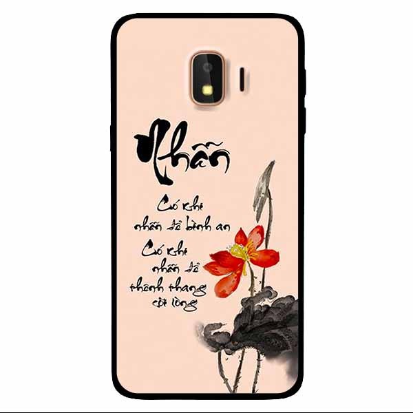 Ốp lưng in cho Samsung J4 2018 Mẫu Thư Pháp Nhẫn Nền Hồng