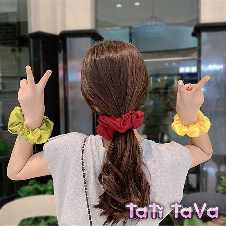 Cột tóc hot scrunchies trơn màu vải đẹp Tatitava