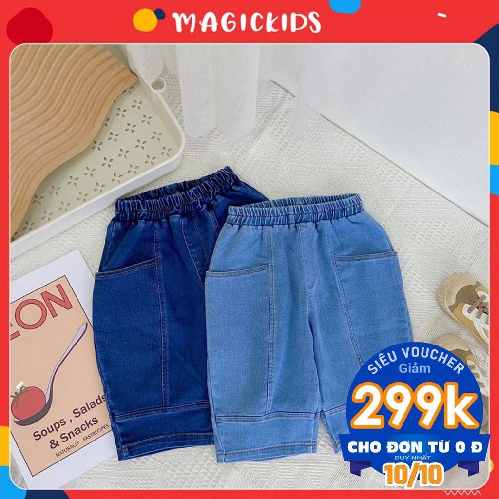 Quần đùi bé trai vải bò mềm cho bé Magickids QĐ21014