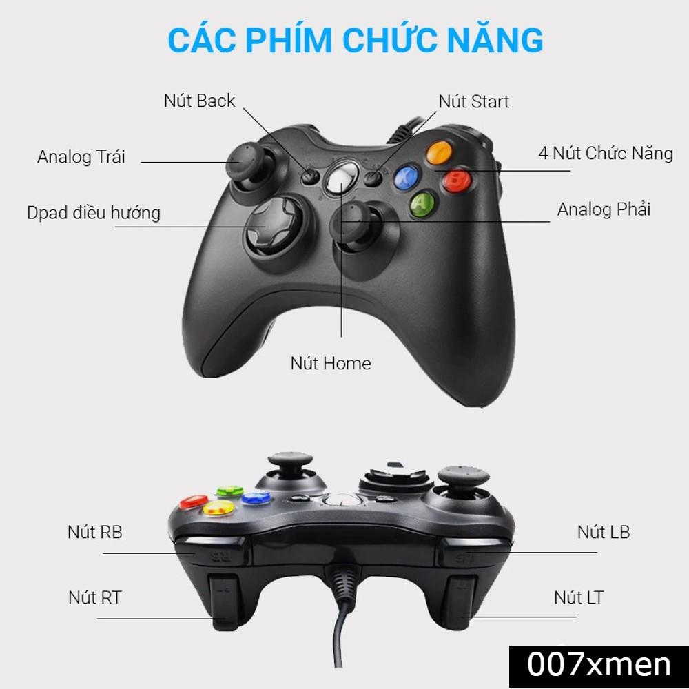 Tay cầm dành cho  chơi game Microsoft Xbox 360 Full box Có Rung