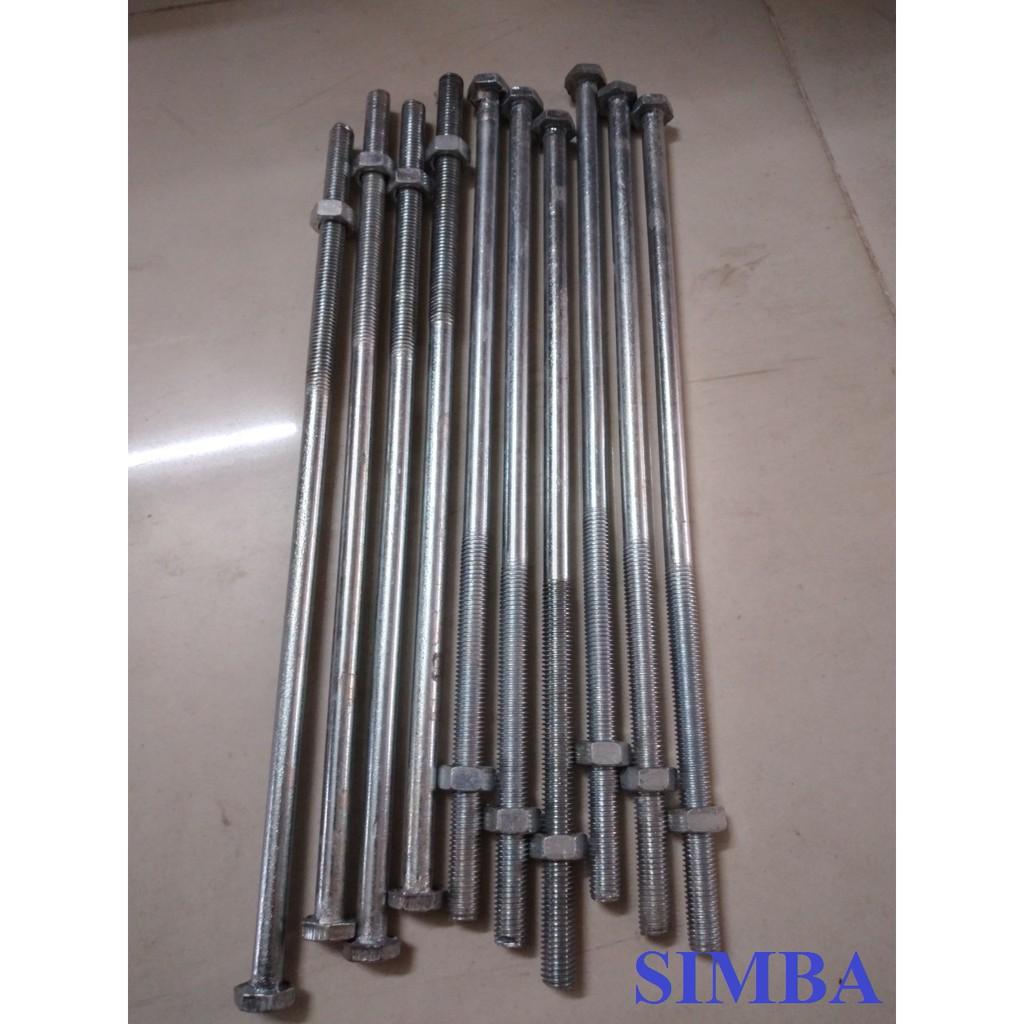 Combo 10 bộ ty tán sắt 14X400 dùng hỗ trợ công trình xây dựng, trèo cột điện,...