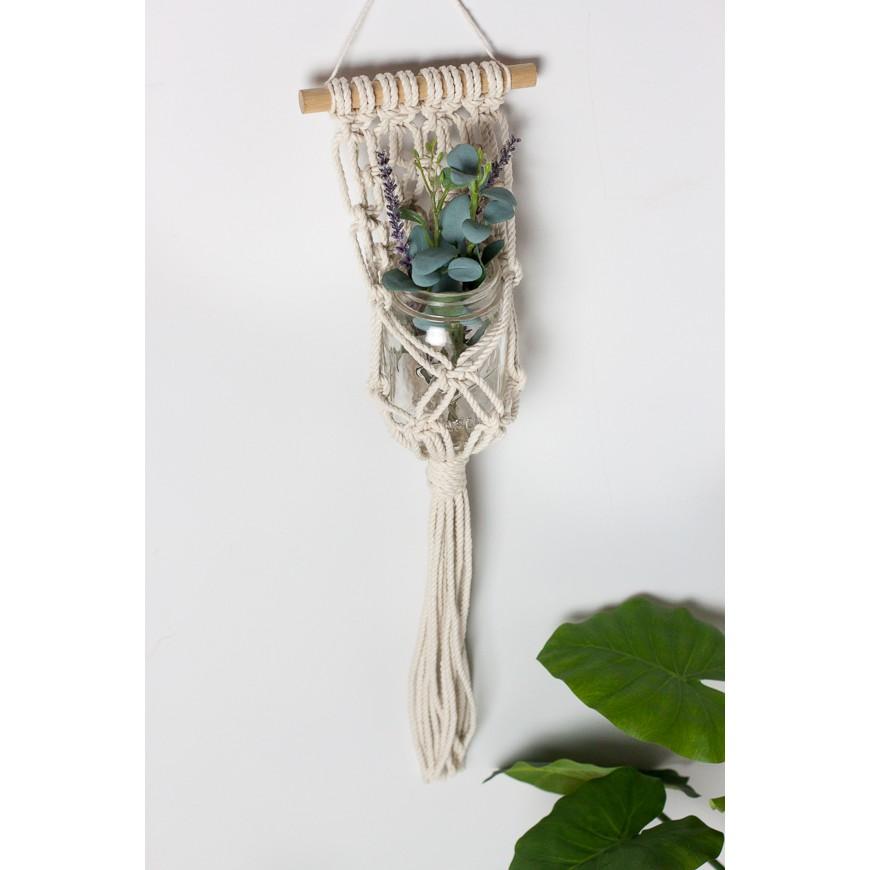 Mành macrame treo chậu cây trang trí nhà cửa, quán cafe (P05)