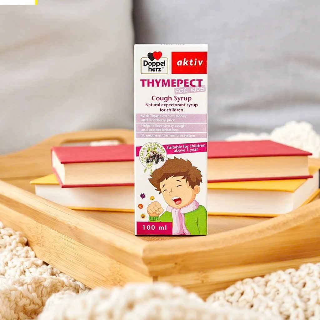 Siro ho Thymepect Doppelherz Hỗ trợ giảm ho có đờm cho trẻ 100ml