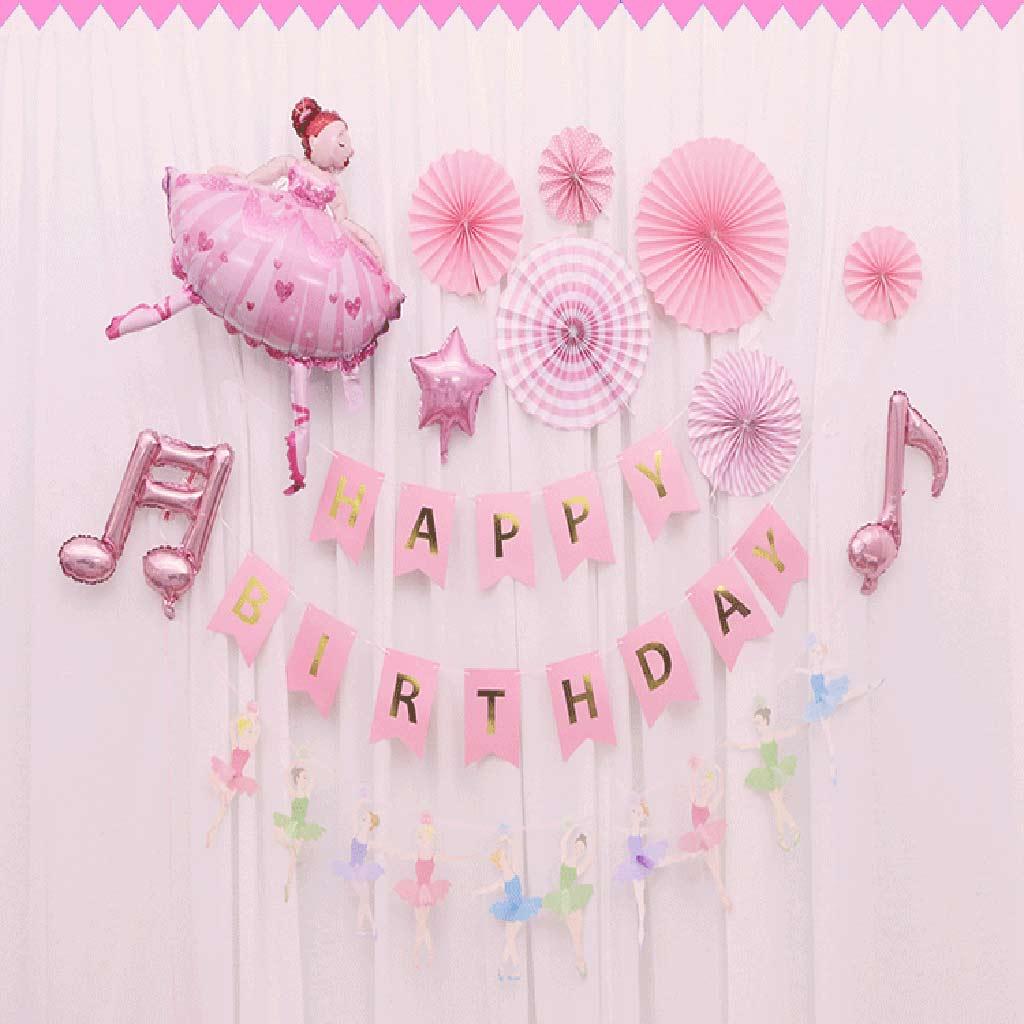 2X Ballet Dancing Girl Foil Balloon Baby Shower Christening Party Decor Pink