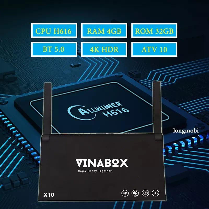 TIVI BOX VINABOX X10 2023 , MDA-01 , ANDROID 10.0 (4GB RAM, 32GB ROM) CHÍNH HÃNG