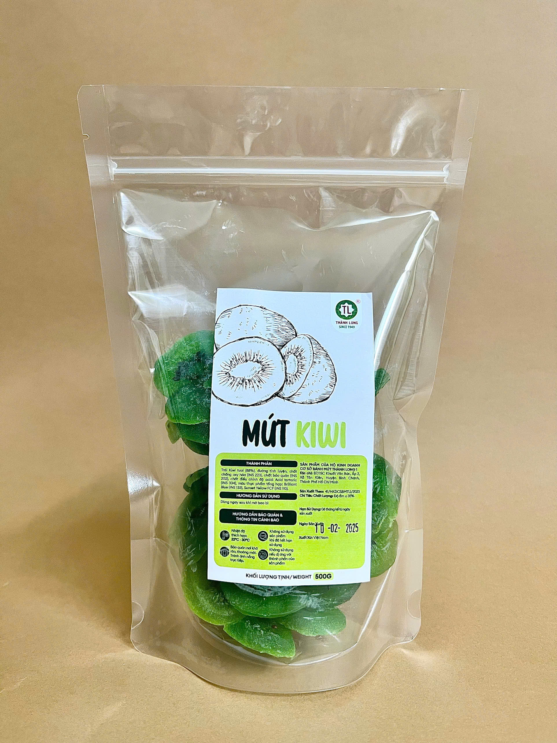 MỨT KIWI SẤY THÀNH LONG GÓI 200G / 500G