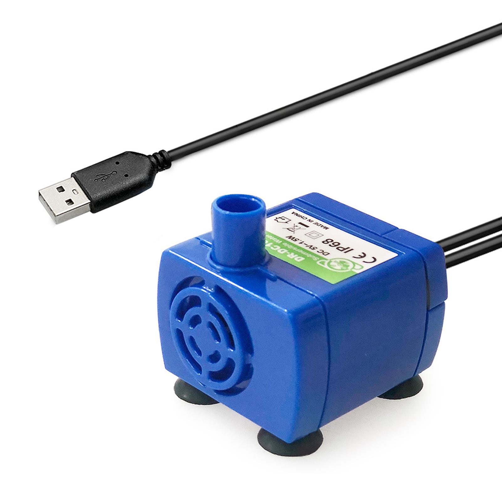 Máy bơm di động cổng USB có thể thay thế, động cơ bơm nhiễu thấp với đèn đèn LED cho hồ bơi mini, bể thú cưng