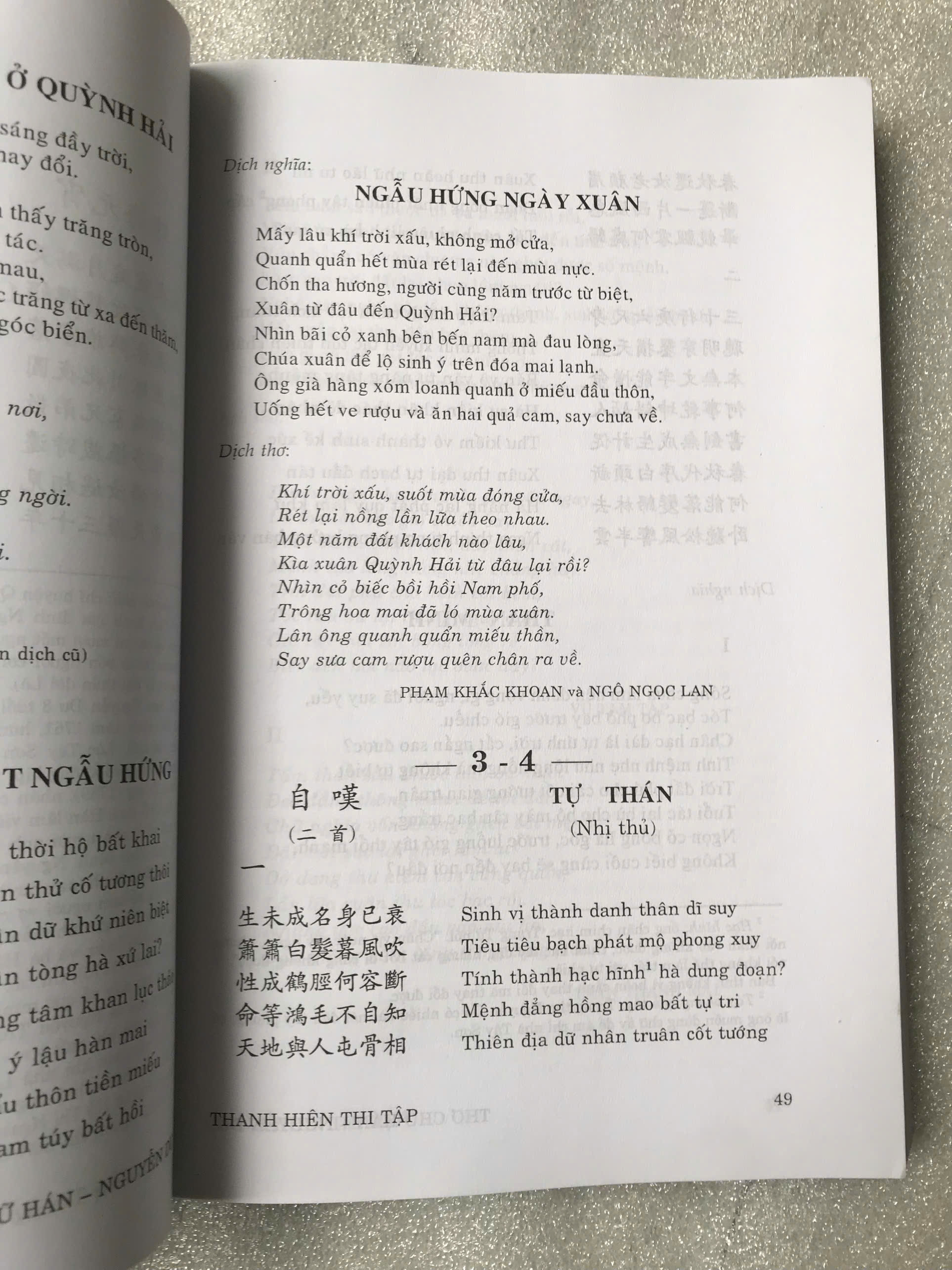 Thơ Chữ Hán Nguyễn Du - In lại theo bản 1965