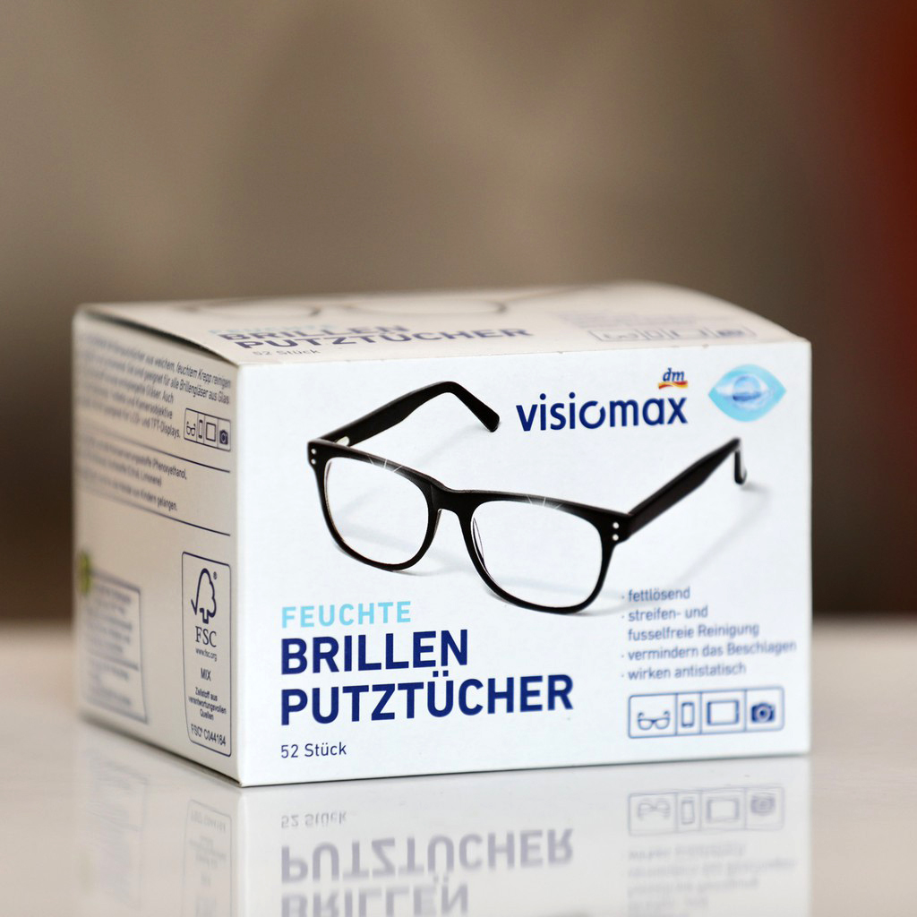 Khăn giấy lau kính Visiomax làm sạch kính mắt & màn hình Đức 52 tờ