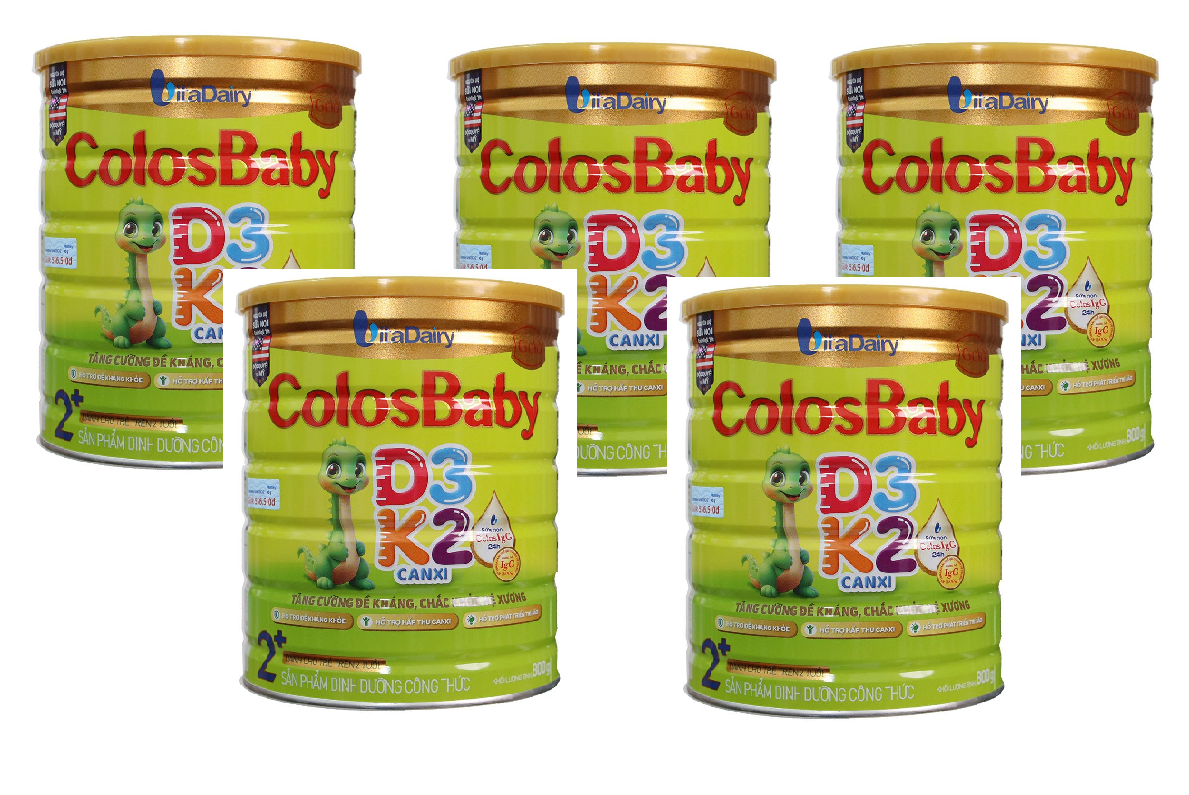 Combo 5 lon Sữa công thức Colosbaby D3K2 2+ lon 800g - Tăng cường đề kháng, Chắc khoẻ hệ xương