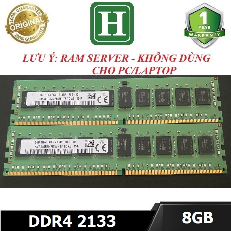 Ram Server ECC REG DDR4 8GB bus 2133 - không dùng cho máy PC thường/Laptop