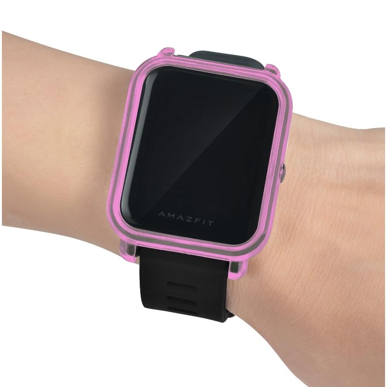 Khung bảo vệ PC trong suốt có màu cho đồng hồ thông minh Huami Amazfit Bip Lite