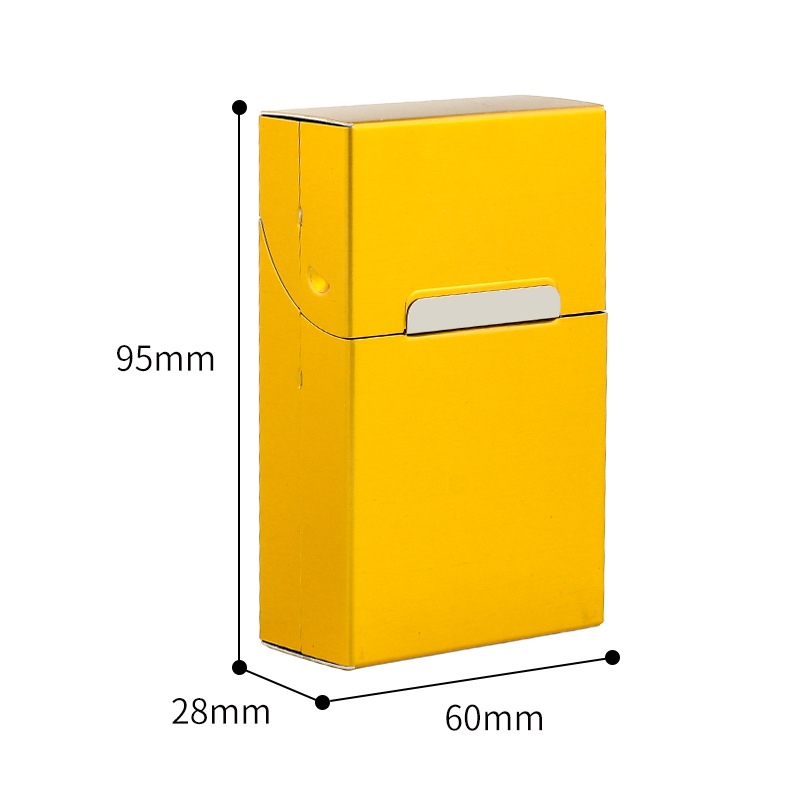 Hộp Đựng Thuốc 20 Điếu Lớn Ngắn Kim Loại Bóng Trơn 5 Màu