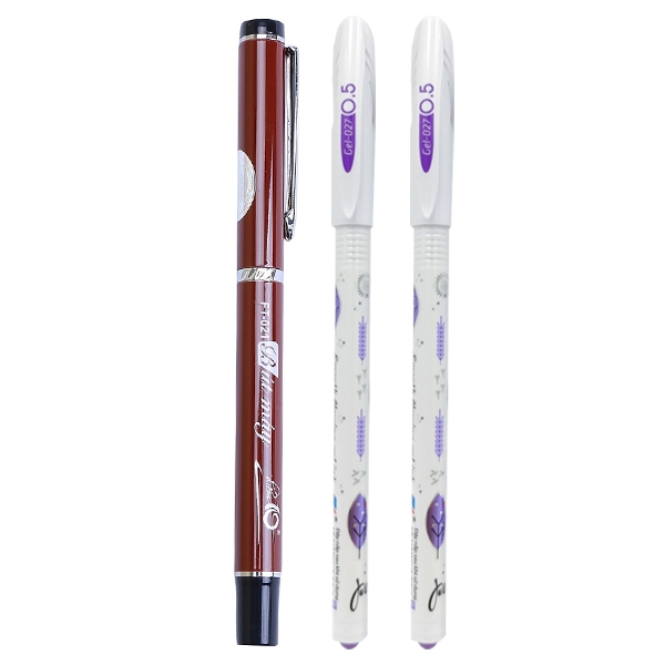 Bút Máy Điểm 10 FT-021 Plus - Tặng Kèm 2 Bút Gel-027 - Màu Nâu