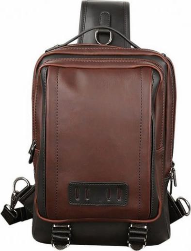 Retro Crazy Horse Leather Chest Bag For Men