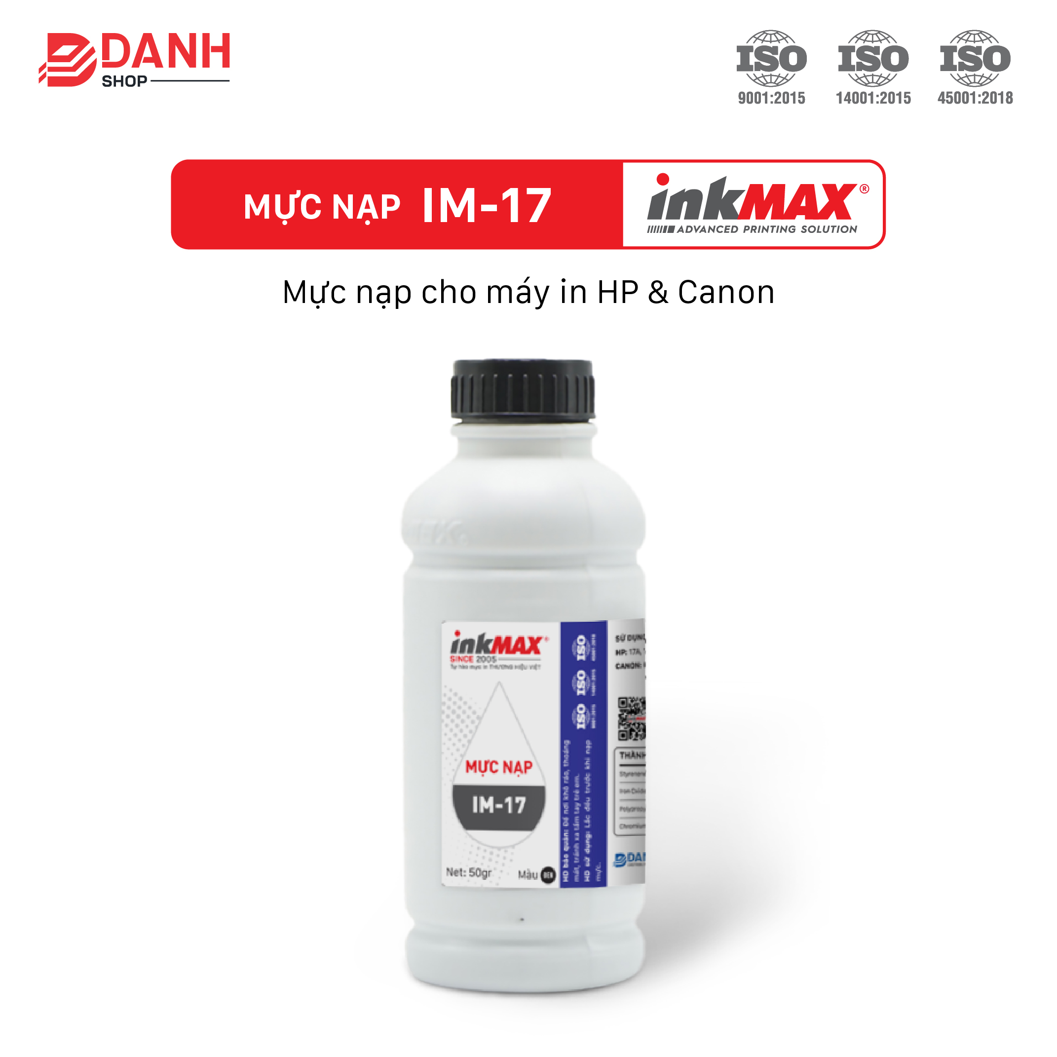 Mực Nạpmực Đổ Dùng Cho Hộp Mực Hp 17A Hp 18A Hp 30A Hp 33A - Mực Nạp Hp M102A, M104A, M130A....hàng Chính Hãng - Combo 5 Bình
