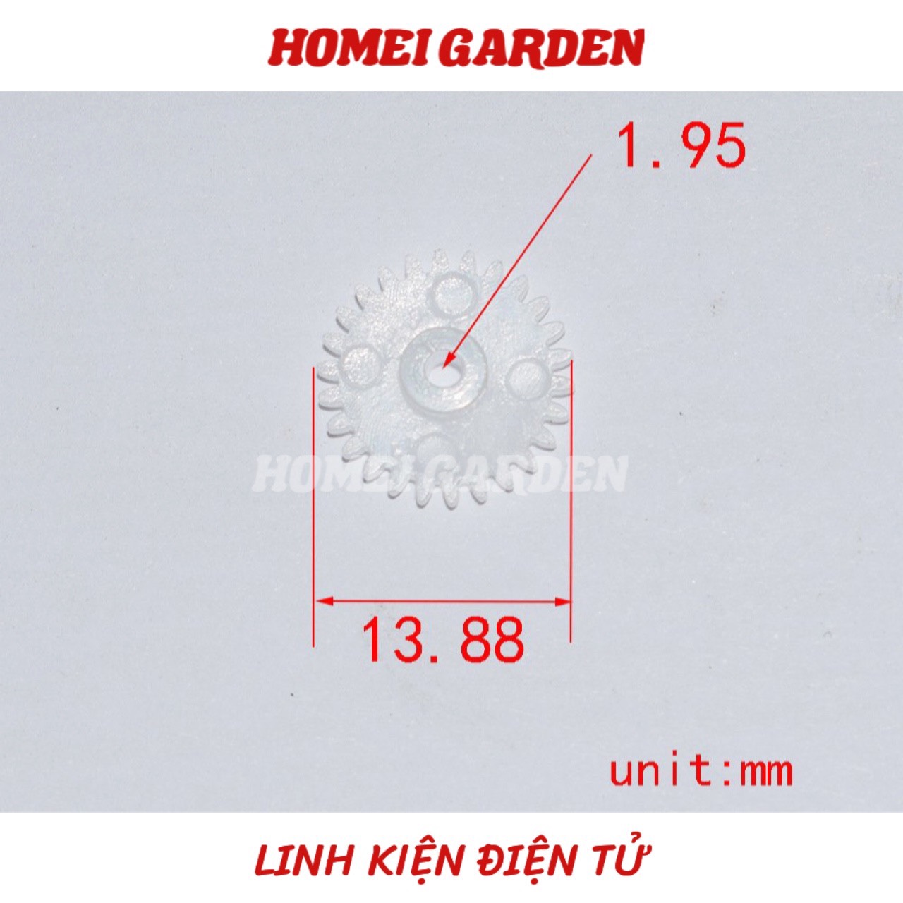 3 cái bánh răng nhựa mini 26 răng trục 2mm - HM0092