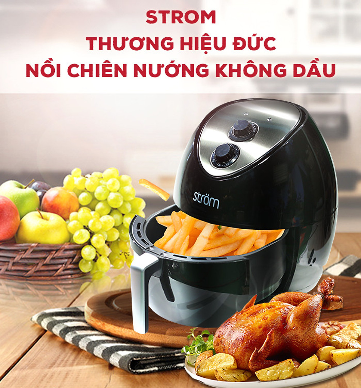 Nồi chiên không dầu cao cấp 4.4L