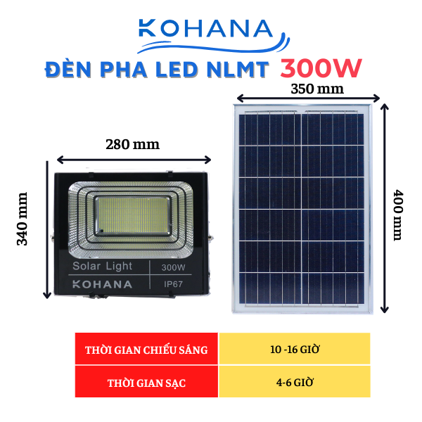 Đèn pha năng lượng mặt trời 300w