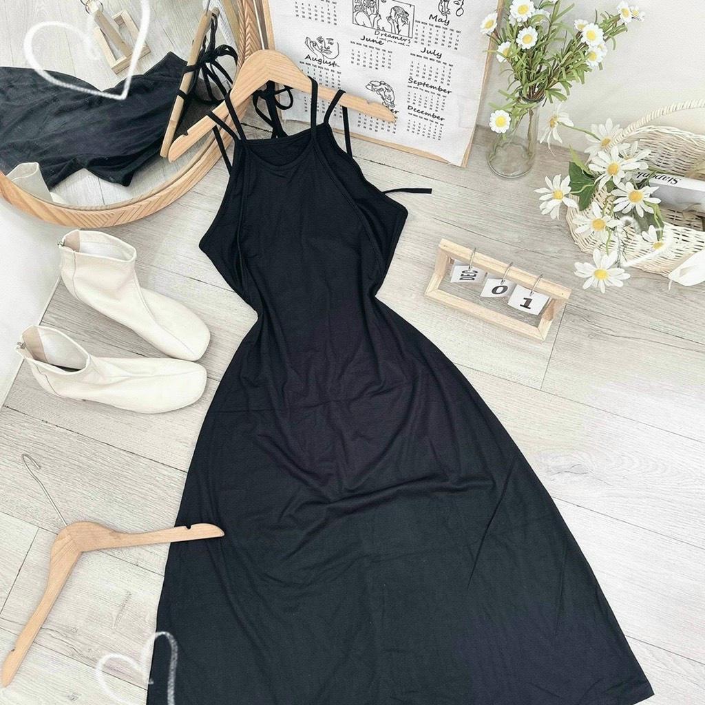 ĐẦM MAXI CỔ YẾM THUN 14192