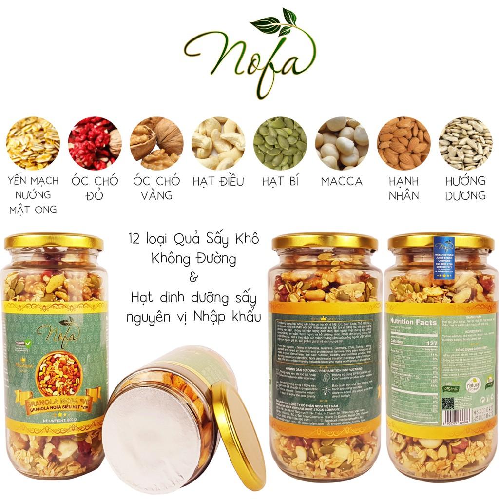 Hình ảnh Granola siêu hạt NOFA 500g 90% hạt, nhiều Macca, Óc chó đỏ, Granola Ăn kiêng, Giảm cân