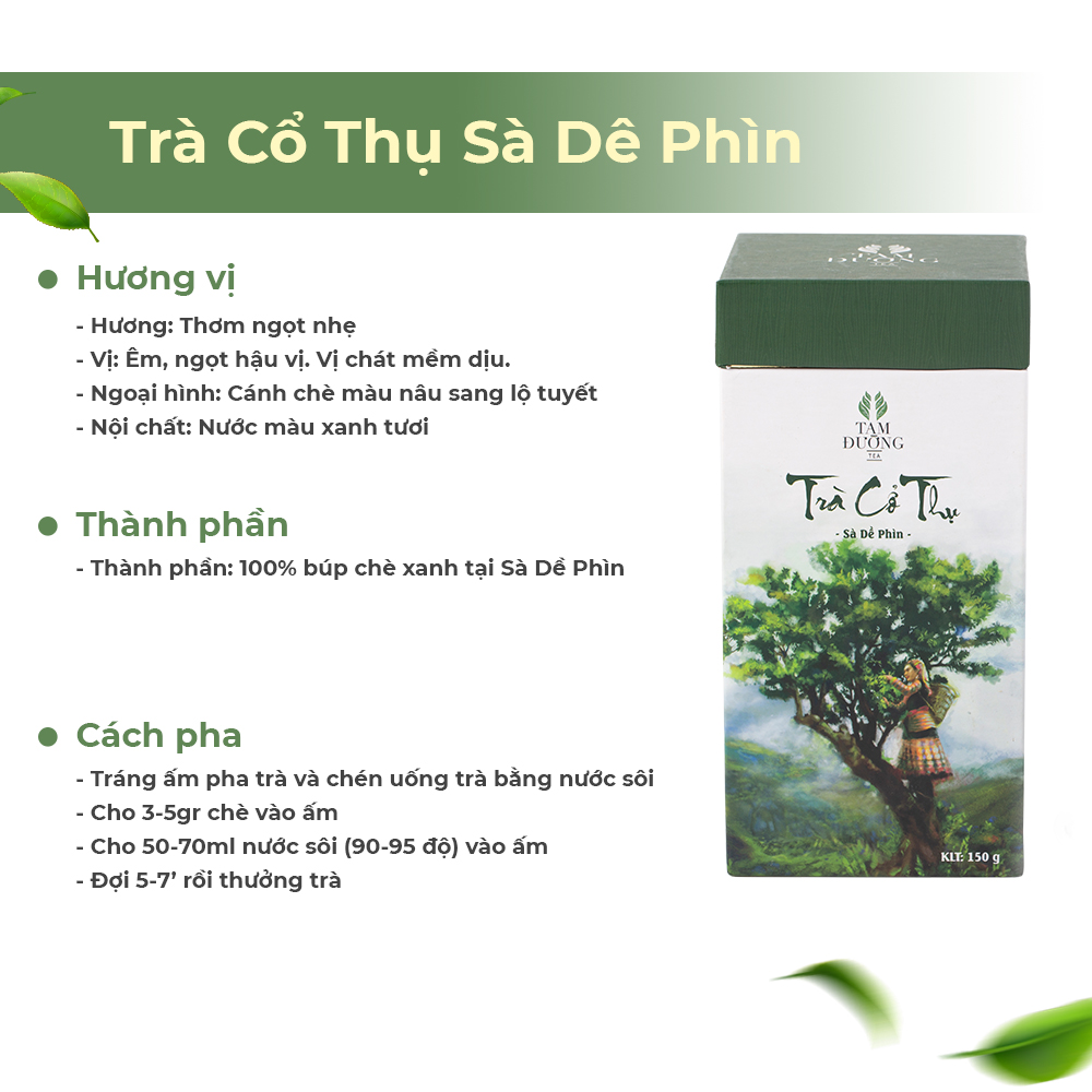 Trà Cổ Thụ Sà Dê Phìn Chính Hiệu Tam Đường Hương Thơm Ngọt Nhẹ, Vị Ngọt Thanh Dịu Nhẹ