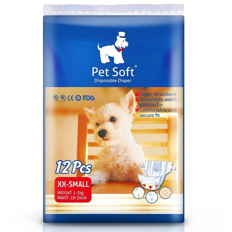 Tả cho chó, Bỉm chó, Bỉm vệ sinh chăm sóc thú cưng cho Chó Cái Pet Soft 1 bịch 12 chiếc