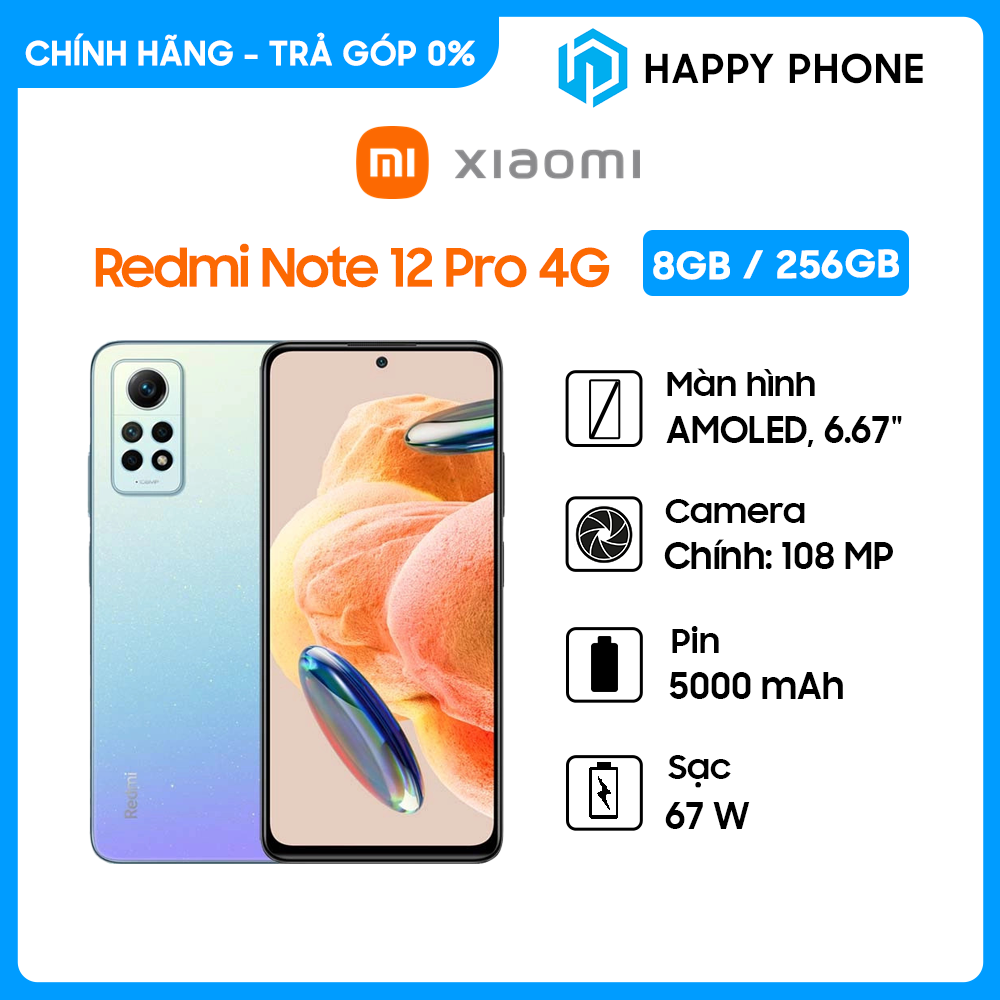Điện thoại Xiaomi Redmi Note 12 Pro 4G (8GB/256GB) - Hàng chính hãng