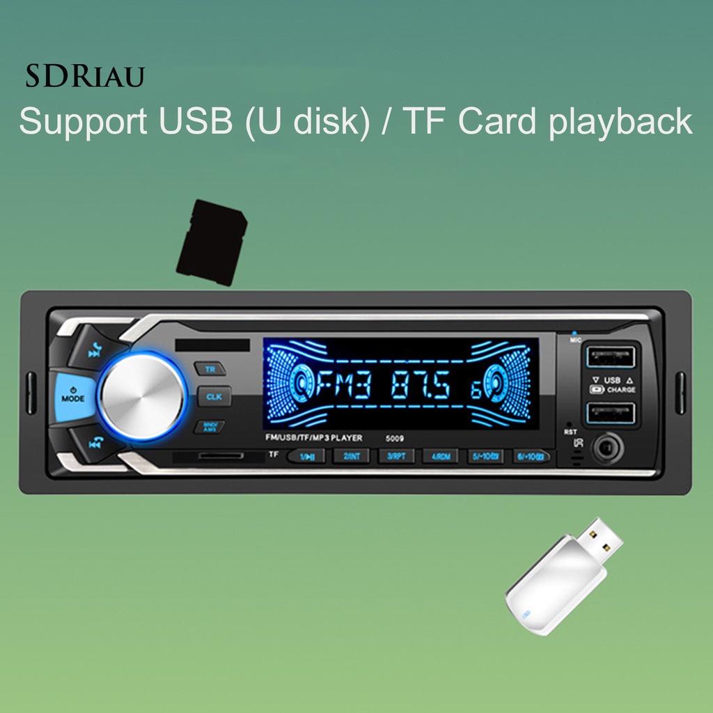 *QCDZ* 5009 12V Car MP3 Player Fast Charging Dual USB Bluetooth Speaker Colorful Radio Player for Vehicles