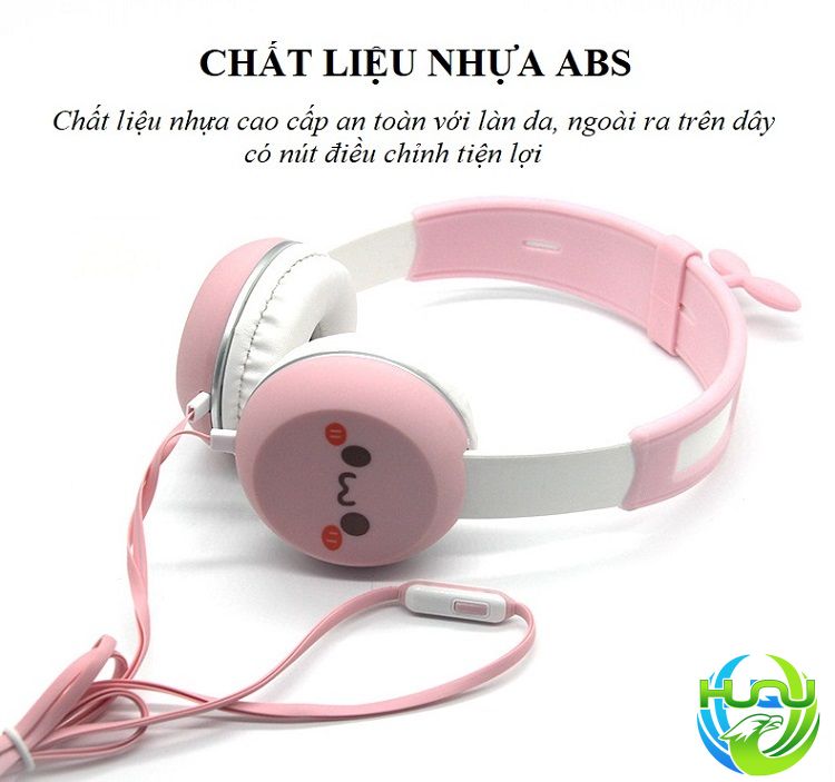 Tai Nghe Có Dây Dễ Thương Huqu HQ-Y8 Âm Thanh Rõ Ràng, Mic Bắt Tốt -Hàng Chính Hãng