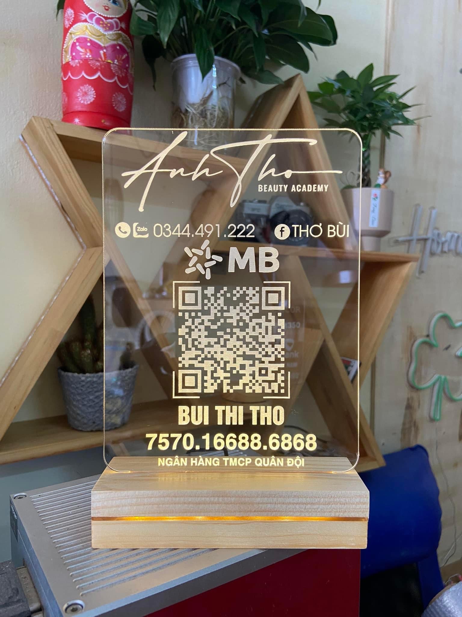 Logo shop - Bảng STK quét mã QR - Đèn led mica