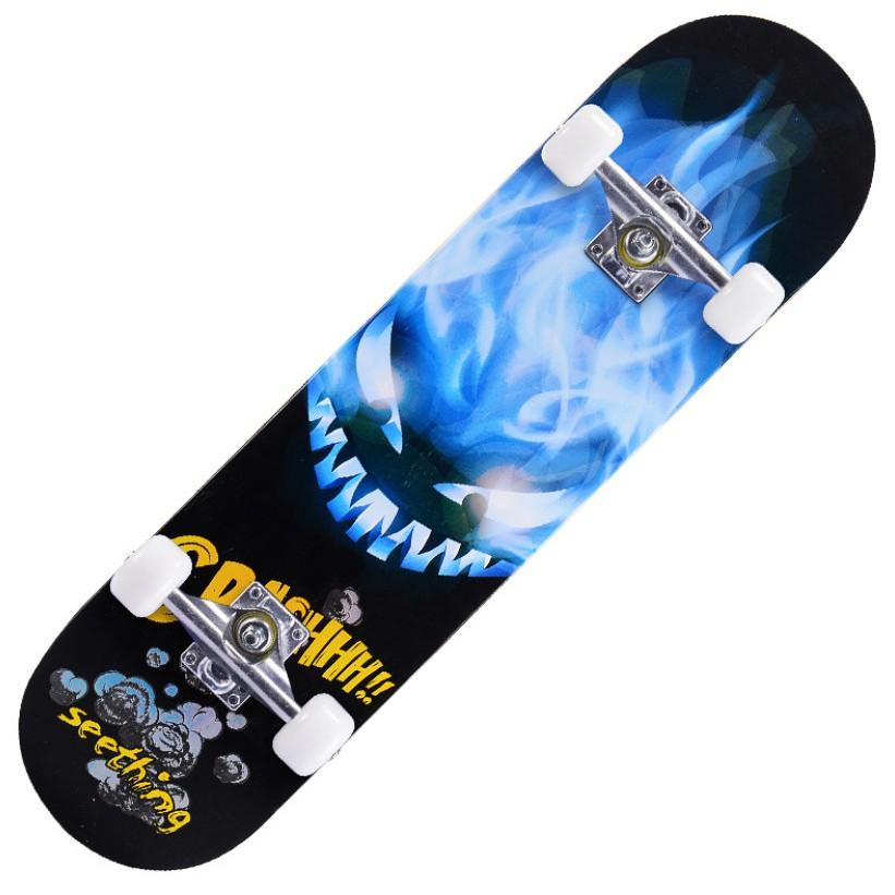 Ván Trượt Thể Thao Skateboard Mặt Nhám Cao Cấp (Khung hợp kim  + bánh cao su cao cấp)