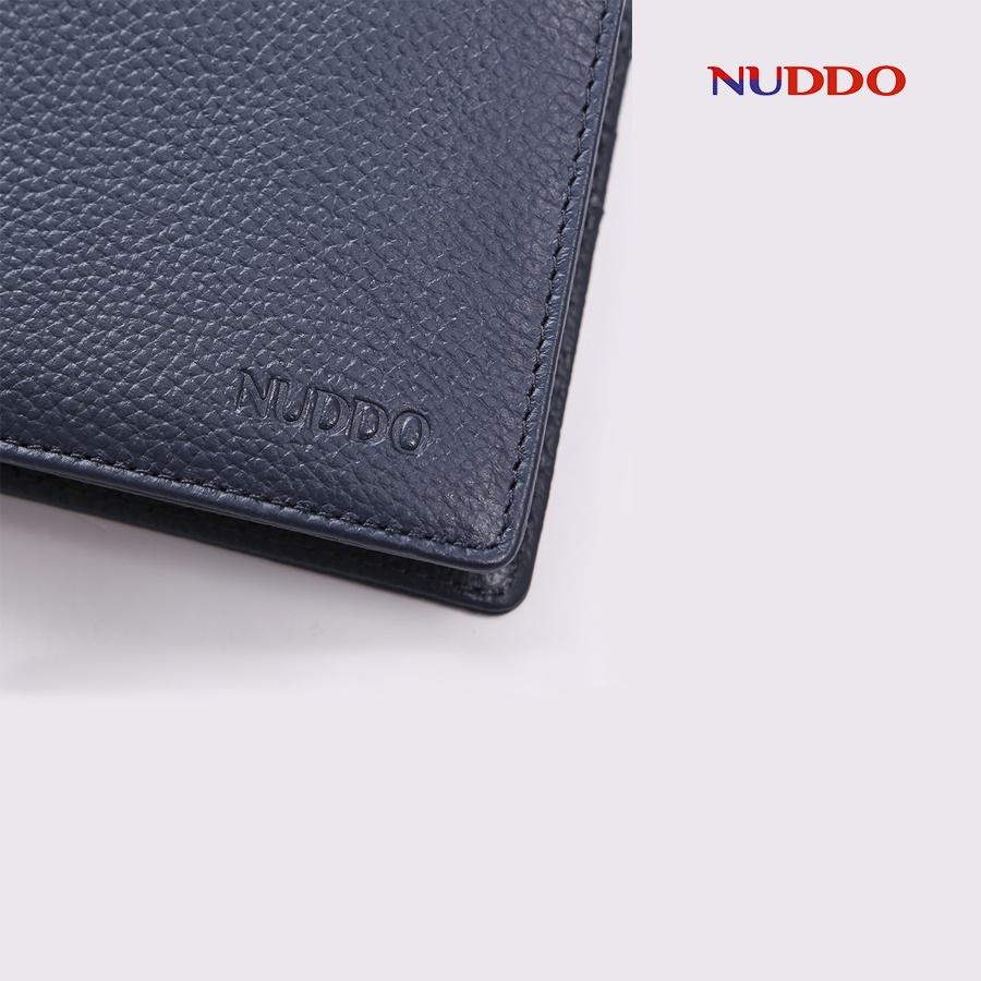 Ví da nam cao cấp NUDDO bóp nam da bò thật vân hạt kiểu dáng ngang cao cấp NN006