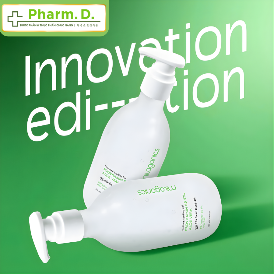 Gel Nha Đam Milaganics Provitamin B5 - Phục Hồi Da Nhạy Cảm, Làm Mát Da Cháy Nắng (300ml)