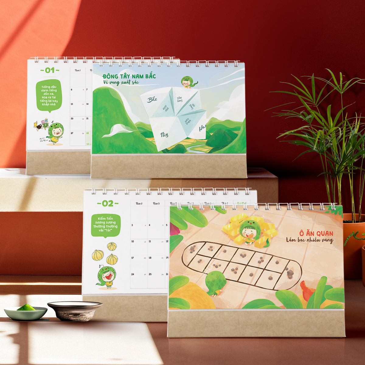 Lịch để bàn 2025 “Năm, Mười, Mười Lăm, 2025” SDstationery, trò chơi dân gian, trở về tuổi thơ, dễ thương vui nhộn