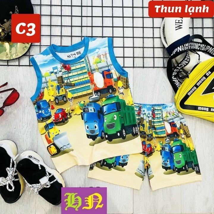 Bộ quần áo bé trai Robocar Poli 10-46kg- Đồ trẻ em sát nách thun lạnh in 3d sắc nét - HNstore115