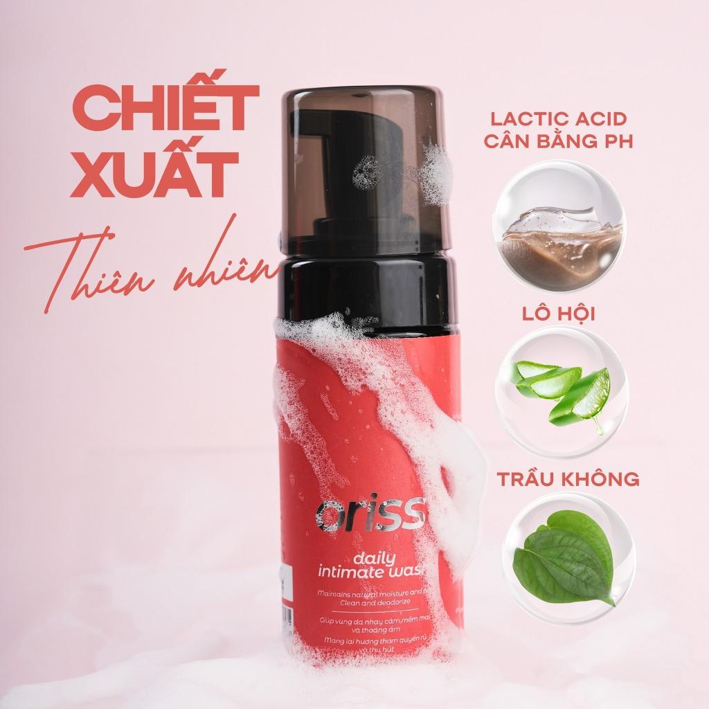 [MUA 1 TẶNG 1] Dung dịch vệ sinh phụ nữ dạng bọt Oriss Daily Intimate Wash hỗ trợ làm sạch dịu nhẹ hương nước hoa 120ml