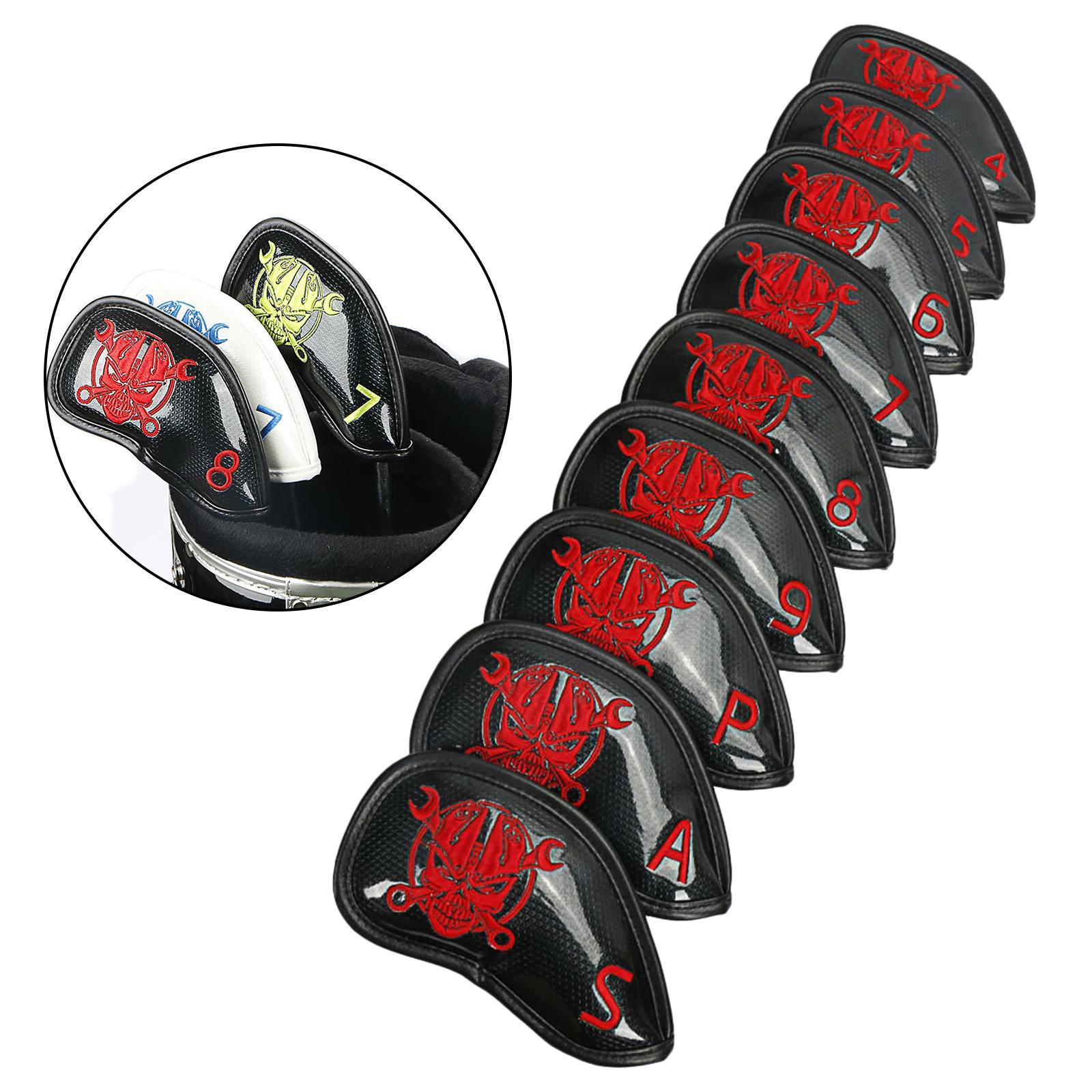 PU Leather Golf Iron Headcover Waterproof Club Head Cover