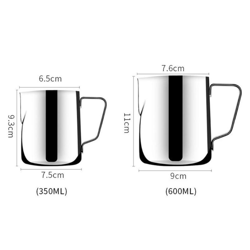 350/600ml Ca Tạo Bọt Cafe - Ca Đánh Sữa Bằng Inox 100% ( Có Chia Vạch )