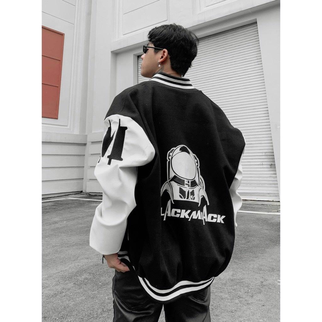 Áo khoác dù Bomber Phối Màu BLACK Áo khoác unisex Cổ Bo Dệt Unisex Nam Nữ Ulzzang Hình Thật Cuối