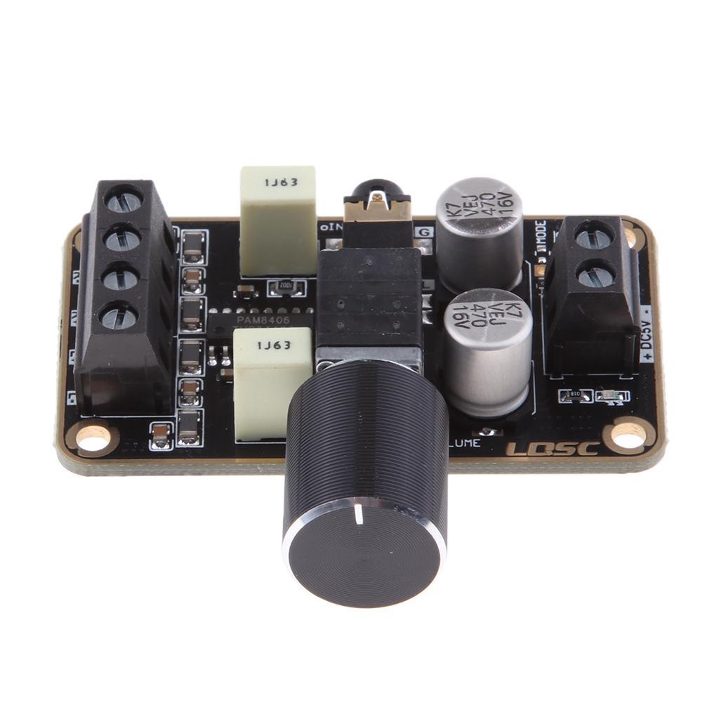 5V PAM8406 2*5W Dual Channel Stereo Class Digital Amplifier Board Black