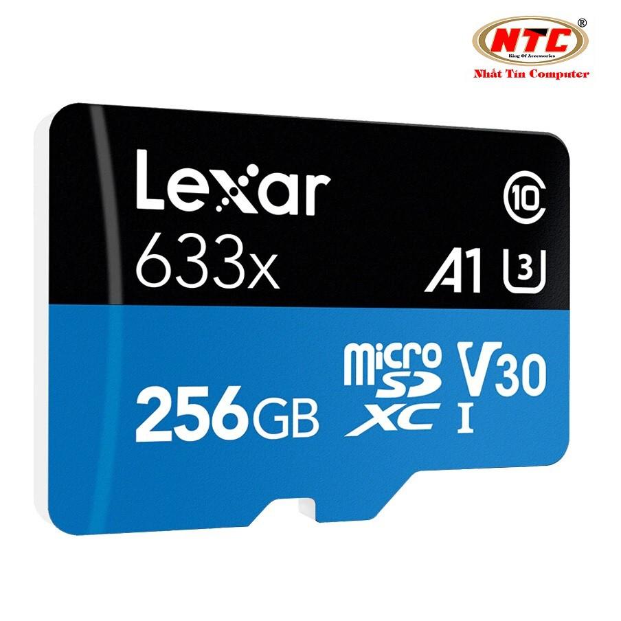 Thẻ Nhớ MicroSDXC Lexar 256GB A1 V30 633x U3 4K 95MB/s - kèm Adapter (Xanh)